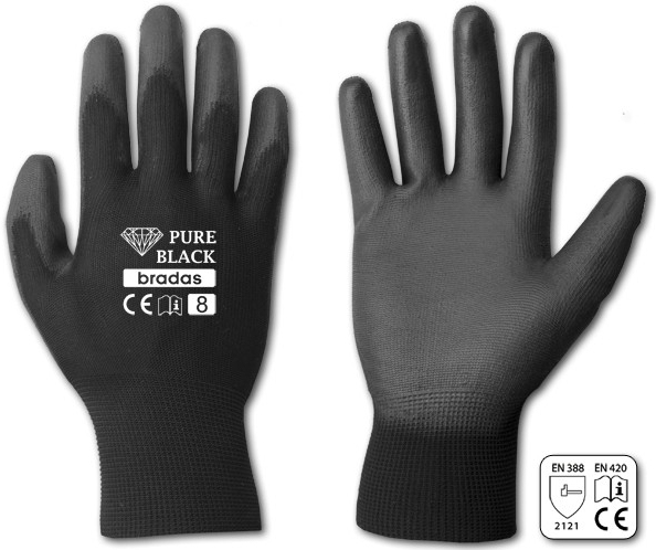BRADAS PURE BLACK Pracovné rukavice