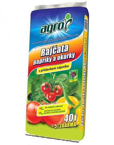 AGRO Substrát na paradajky, papriku a uhorky 40l + 5l zdarma