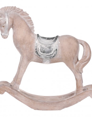 Koník dekoračný hojdací so strieborným sedlom