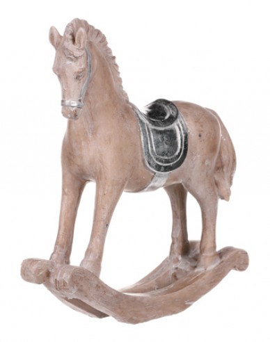 Koník dekoračný hojdací so strieborným sedlom