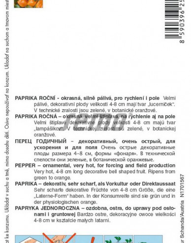 Semo Paprika ročná ´Habanero Orange´