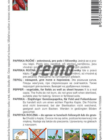 Semo Paprika ročná ´Raduza F1´
