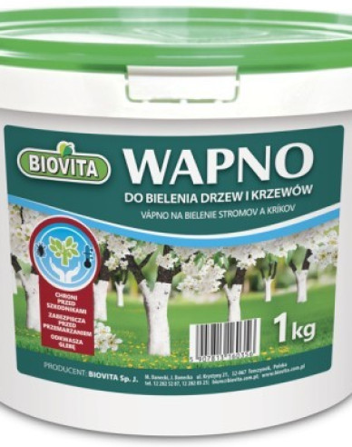 Biovita Vápno na bielenie stromov a kríkov vedierko 1kg