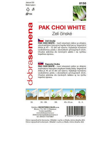 Dobrá semena Kapusta čínska ´Pak Choi White´