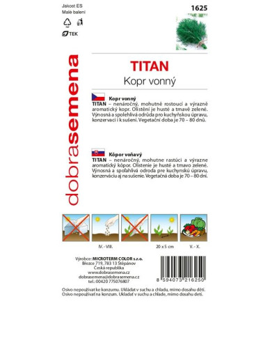 Dobrá semena Kôpor voňavý ´Titan´