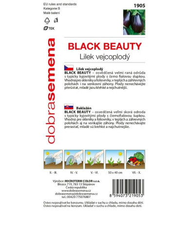Dobrá semena Baklažán (Ľuľok baklažánový) ´Black Beauty´