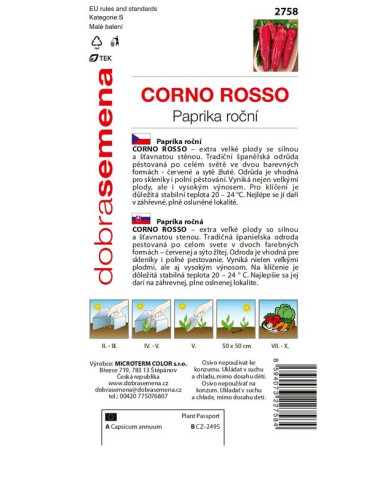 Dobrá semena Paprika ročná ´Corno Rosso´