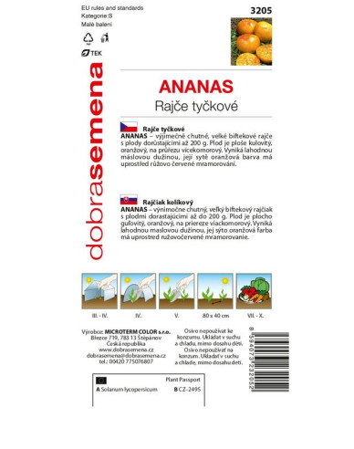 Dobrá semena Rajčiak kolíkový žltý ´Ananas´