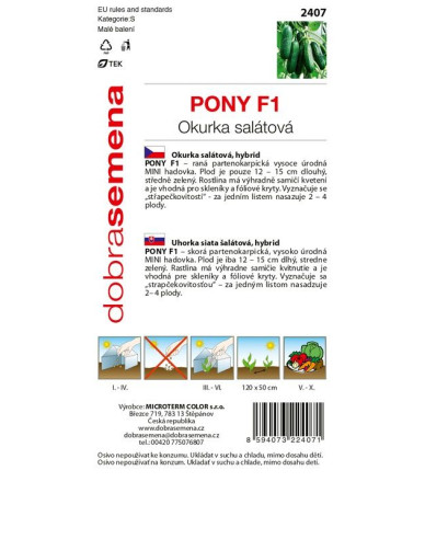 Dobrá semena Uhorka siata šalátová ´Pony F1´