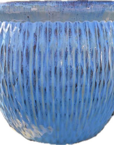 Kvetináč keramický L - modrý dekor