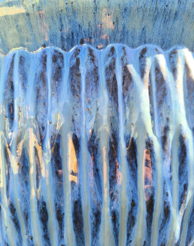 Kvetináč keramický L - modrý dekor