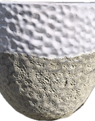 Kvetináč keramický L - biely dekor