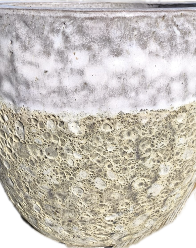 Kvetináč keramický M - biely dekor