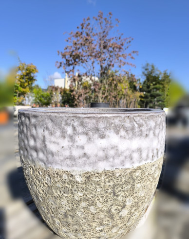 Kvetináč keramický M - biely dekor