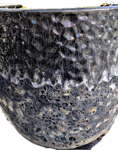 Kvetináč keramický M - čierny dekor