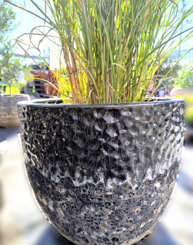 Kvetináč keramický M - čierny dekor