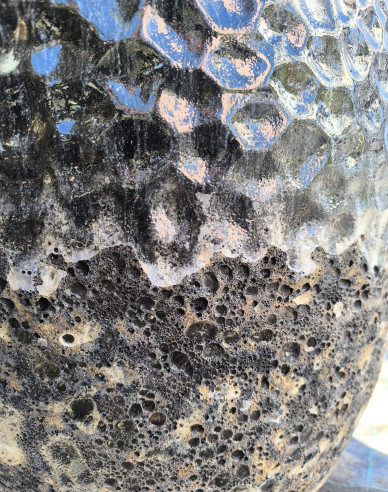 Kvetináč keramický M - čierny dekor