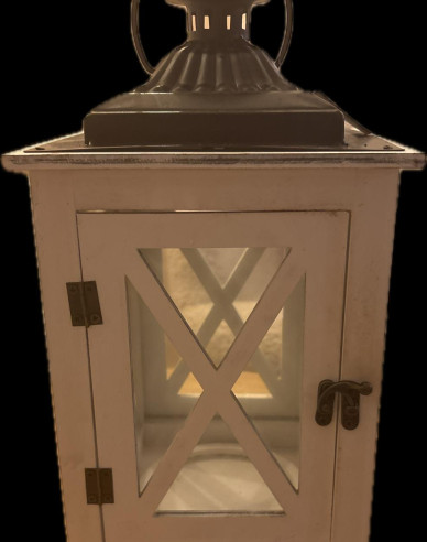 Lampáš drevený biely