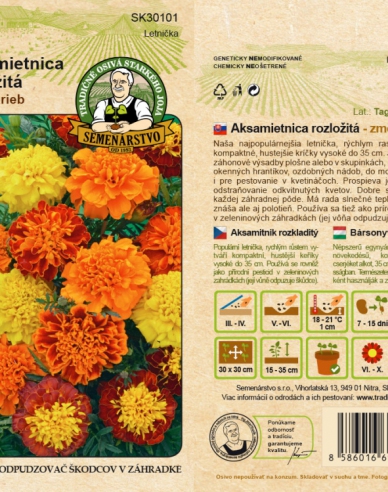 Semenárstvo Aksamietnica rozložitá (zmes farieb)