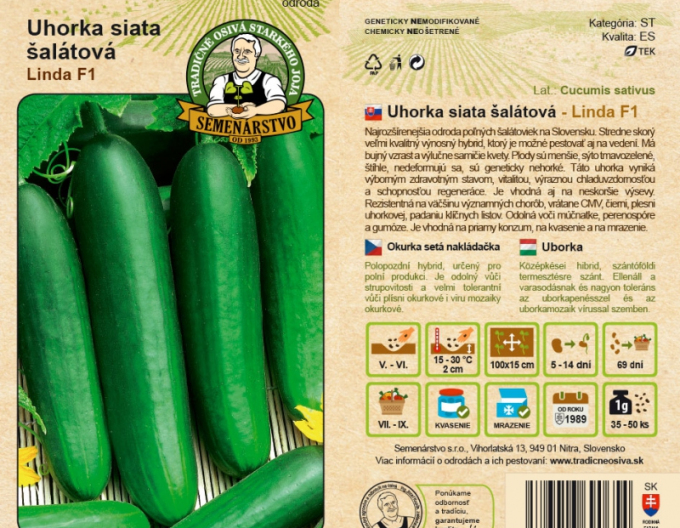 Semenárstvo Uhorka siata šalátová ´Linda F1´
